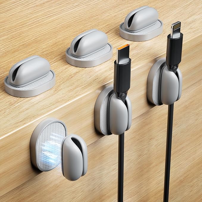 6 Pack Magnetic Cable Clips, Adjustable Cord Holder by puretor