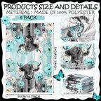 Breling Set of 6 Highland Cattle Kitchen Towels Highland Cow Vintage Themed - Image 2