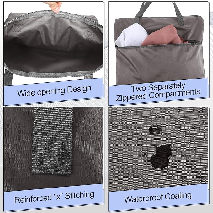 2 Pcs Travel Laundry Bags Waterproof - Image 2
