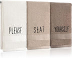 3 Pcs Decorative Hand Towels for Bathroom and Kitchen Rustic Embroidered 100% by FuWeave