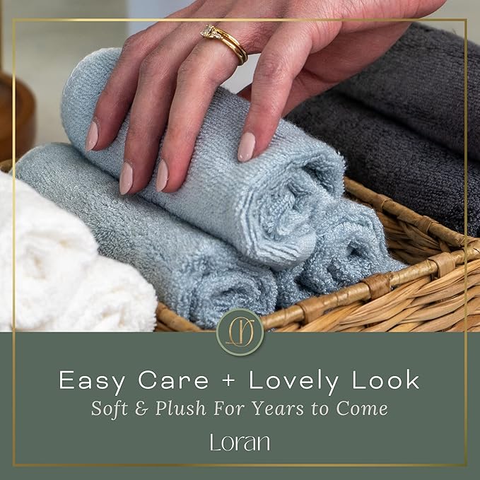 Sky Blue Washcloths Set of 6 Soft Facial Cloths 10” x 10” 100% Viscose Derived - Image 9