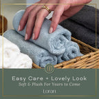 Sky Blue Washcloths Set of 6 Soft Facial Cloths 10” x 10” 100% Viscose Derived - Image 9