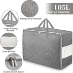 105L Extra Large Storage Bags, Folding Moving Comforter Blanket Storage Bags - Image 3
