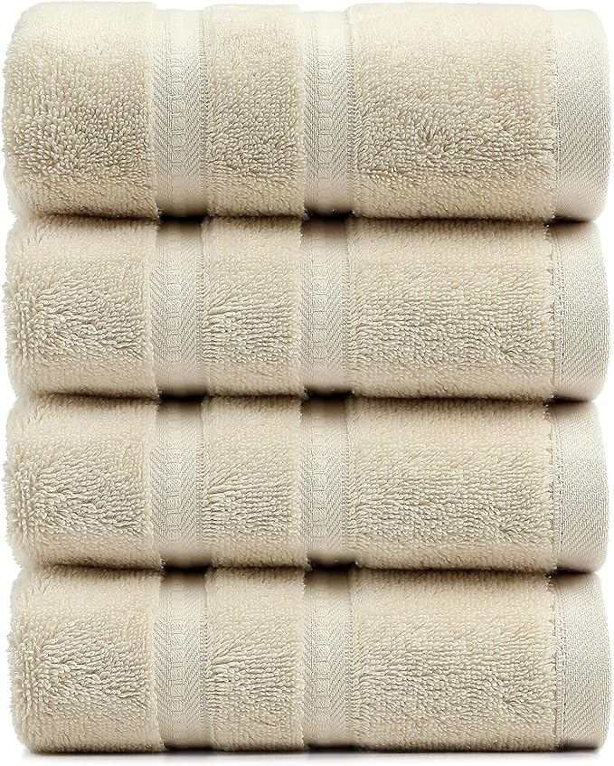 Simple&Opulence 4 Pcs Premium Hand Towels 16"x28", 600 GSM 100% Ring Spun Cotton by SimpleOpulence
