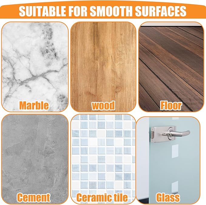 Qunclay 4 Pieces Floor Door Stopper No Drill Shower Door Stopper Self Adhesive - Image 7