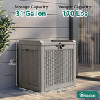 YITAHOME 32 Gallon Deck Box, Resin Storage with Lockable Lid & Side Handles, Indoor Outdoor Small Container for Patio Cushion, Garden Pool Accessories, Backyard Furniture, Water Resistant - Image 4