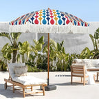 AMMSUN 7ft Patio Umbrella with Fringe Outdoor Tassel Umbrella UPF50+ Premium Steel Pole and Ribs Push Button Tilt, Wave Colorful - Image 4