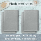 VOOVA & MOVAS Grey Bath Towels, Large 30" x 56" - Image 3