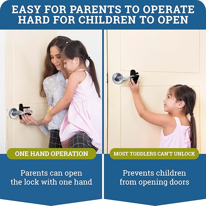 Door Lever Lock – Prevents Toddlers from Opening Doors – Easy One-Hand Operation - Image 7