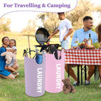 2Pcs 95L Purple + Pink Laundry Basket, Folding Laundry Hampers - Image 7