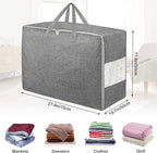 8Pack 105L Extra Large Storage Bags, Folding Moving Comforter Blanket Storage - Image 2