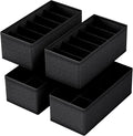 4 PACK Sock Underwear Drawer Organizer Dividers, Collapsible Cabinet Closet by FAMALAHEE