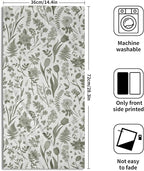 Spring Floral Hand Towels for Bathroom Set of 2 Sage Green White Flower Leaves - Image 2