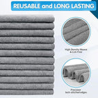 FIXSMITH Grey Microfiber Cleaning Cloth -Pack of 24, Highly Absorbent Cleaning - Image 2
