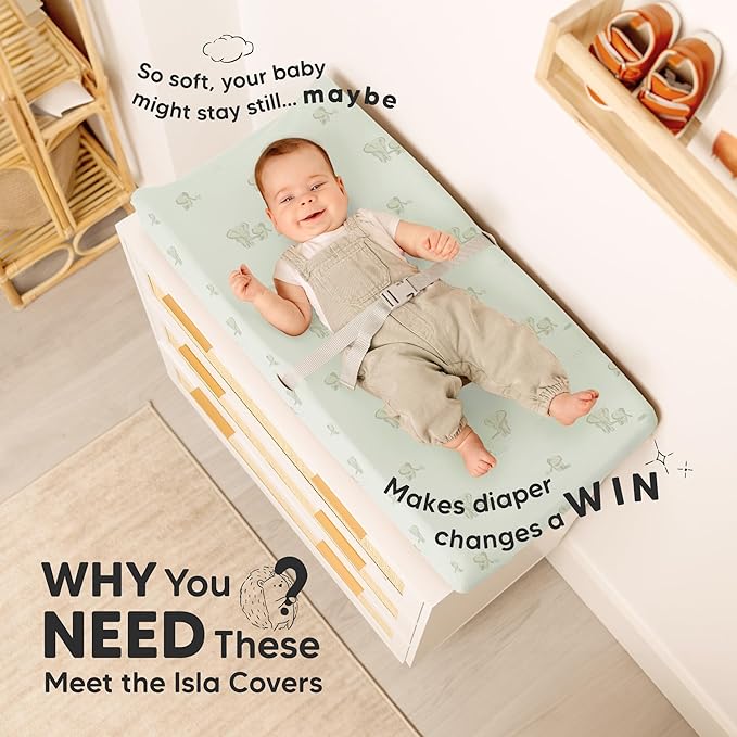 2-Pack Baby Changing Pad Cover for Girl, Boy - Image 2
