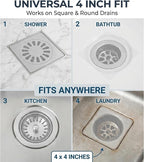 50 Pack Square Disposable Shower Drain Hair Catcher Stickers - Image 5