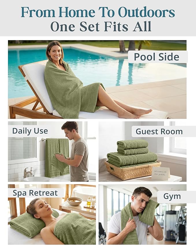 Casa Platino 100% Cotton Hotel Bath Towel Set - Image 7