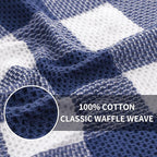 Homaxy 100% Cotton Waffle Weave Check Plaid Dish Cloths, 12 x 12 Inches - Image 8