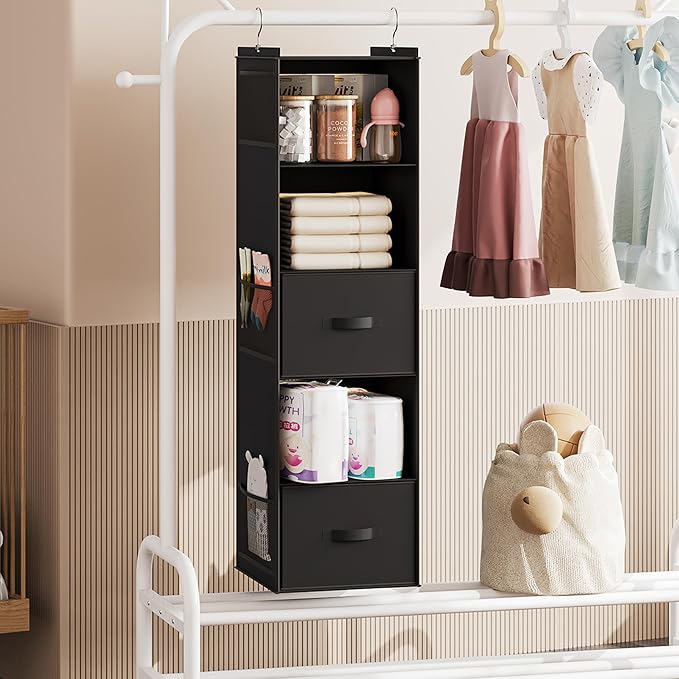 YOUDENOVA Hanging Closet Organizer, 5 Tier Hanging Closet Shelves - Image 6