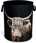 Highland Cow Laundry Basket Animal Foldable Oxford Cloth Funny Tote Bag Laundry by NUTAINLA