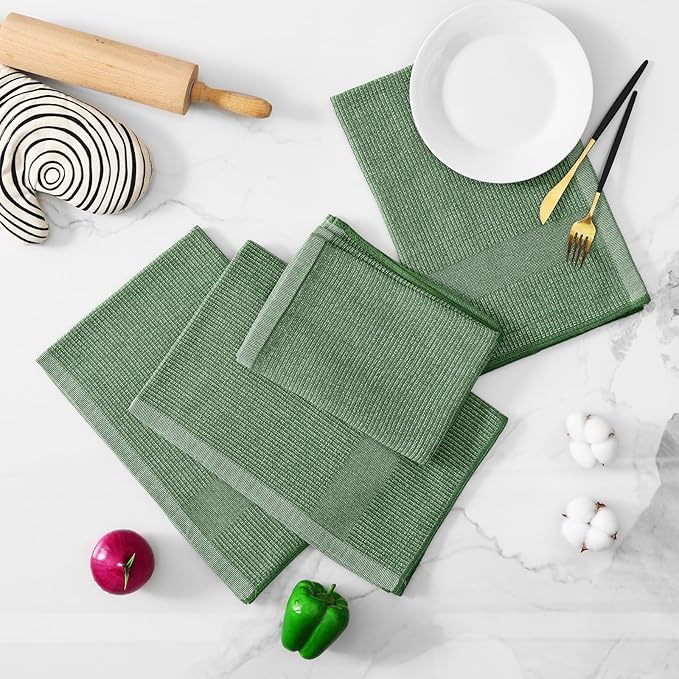 Homaxy Premium Kitchen Towels, Large Cotton Kitchen Hand Towels, Flat and Terry - Image 5