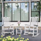 Oversized Rocking Chair, Outdoor Rocking Chair for Adults, All Weather Resistant Porch Rocker for Lawn Garden, White - Image 2