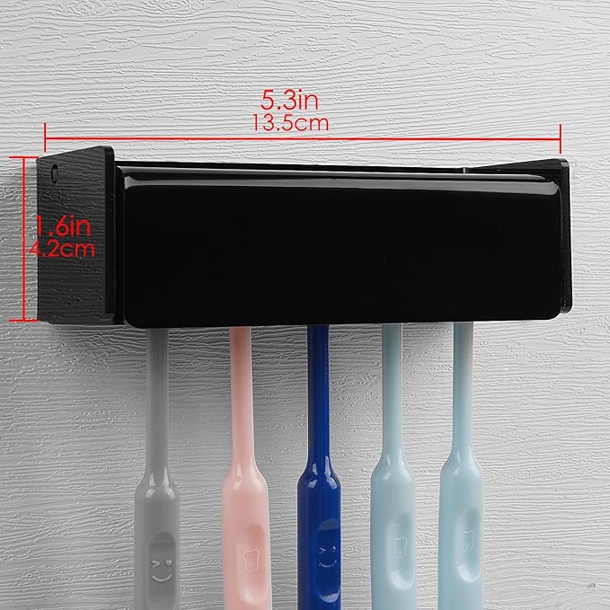 5 Slots Wall Mount Toothbrush Holder - Image 2