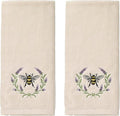 SKL Home Bee Lavender 100% Cotton Embroidered 2pc Hand Towel Set, Decorative by SKLHomebySaturdayKnightLtd