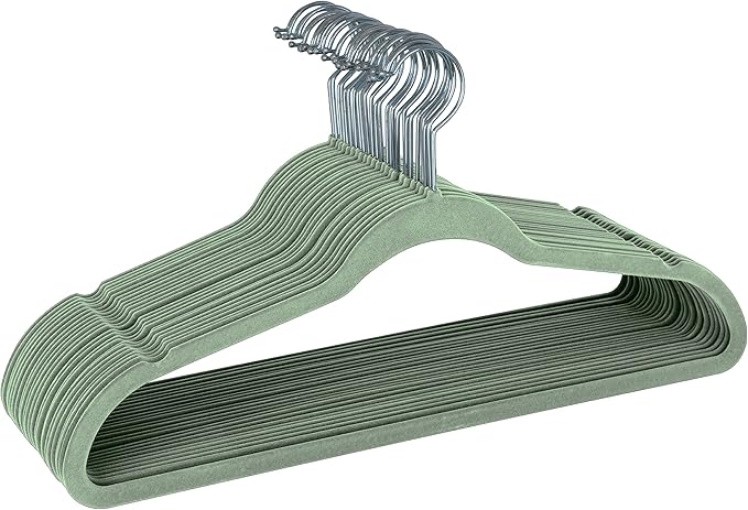 Simplify Slim Velvet Clothes Hangers | 25 Pack | Non-Slip | Shirts | Suit | by Simplify