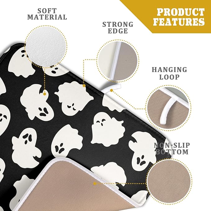 Halloween Dish Drying Mat for Kitchen Counter Cute Ghost Holiday Super - Image 4