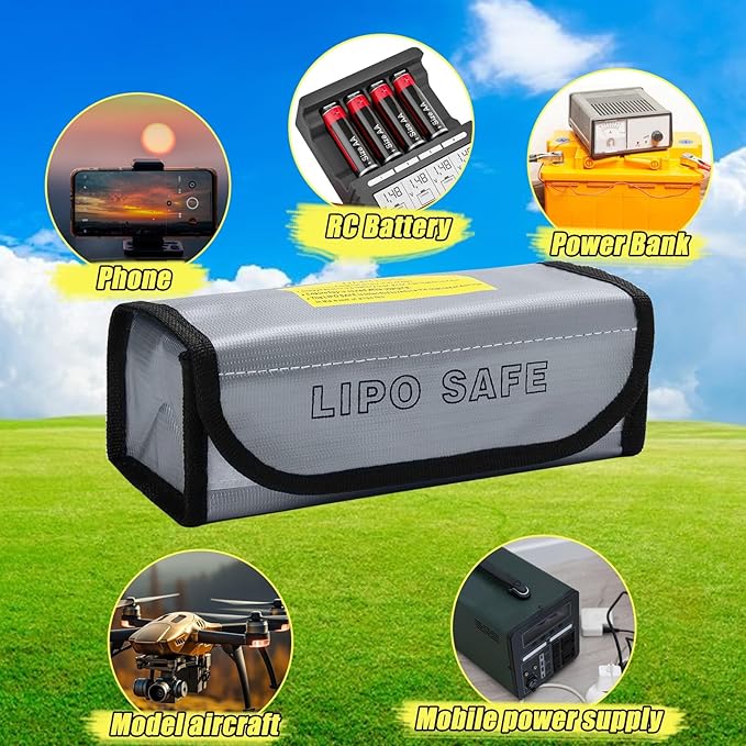 2PCS Lipo Battery Safe Bag, Fireproof Protection, Explosion-Proof, Battery - Image 5