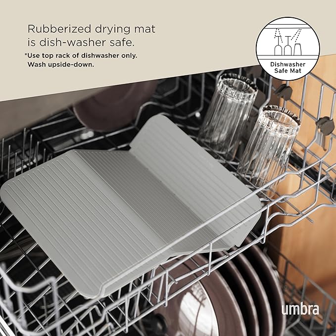 Umbra Sling Compact Dish Rack for Drying Dishes, Cutlery and More, Folds Away - Image 6