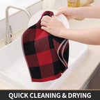 Homaxy 100% Cotton Waffle Weave Check Plaid Kitchen Towels, 13 x 28 Inches - Image 4
