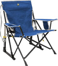 GCI Outdoor Kickback Rocker Camping Chair | Portable Folding Rocking Chair with Durable Armrests, Drink Holder & Relaxed Lowered Seat for Comfort — Heathered Royal by GCIOUTDOOR