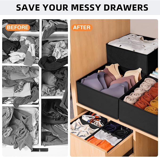 Criusia Closet Drawer Organizer Clothes, 15 Pack Dresser Organizer - Image 2