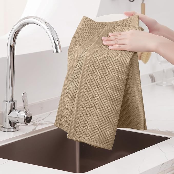 Homaxy 100% Cotton Waffle Weave Kitchen Dish Towels, Ultra Soft Absorbent Quick - Image 4