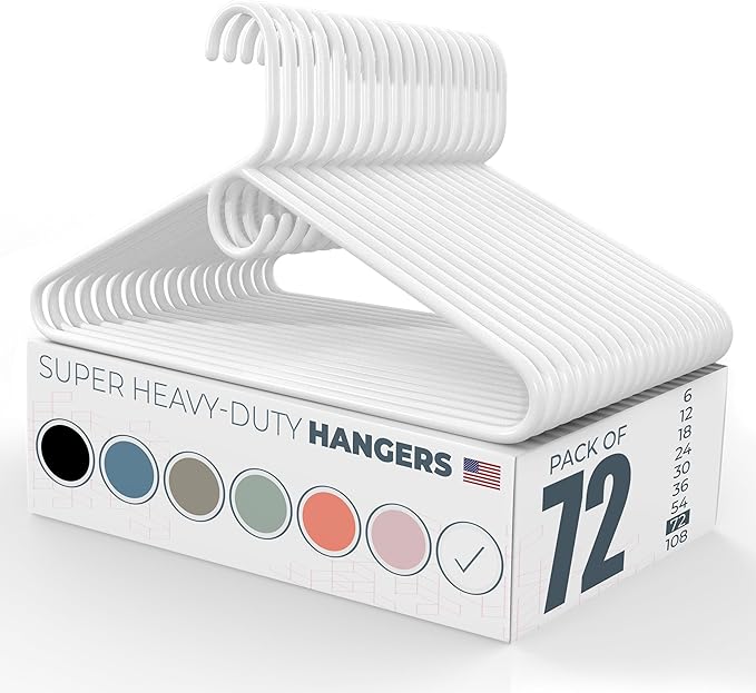 Neaties Super Heavy Duty Clothes Hangers 50+ Pack – Made in The USA - 10lb by NeatiesHangers
