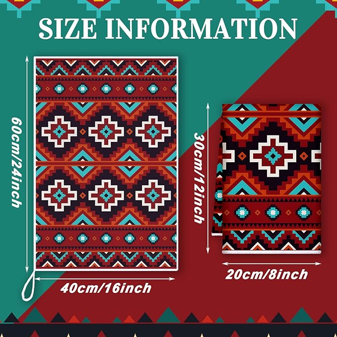 Boyiee Set of 6 Southwestern Kitchen Towels Boho Aztec Theme Dishtowel Native - Image 3