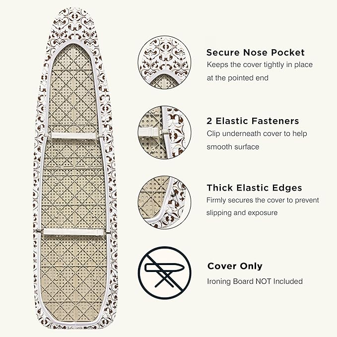 Ironing Board Cover and Pad 18"x54" Extra Thick Natural Cotton, Scorch and - Image 3