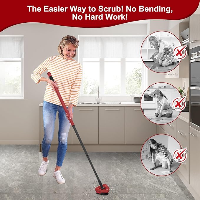 Replacement Scrub Brush for O-Cedar 2-Tank System, 4.4" Triangular Spin Mop - Image 7