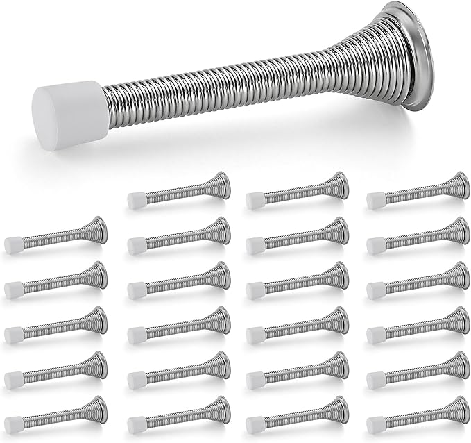Ravinte Door Stoppers, 24 Pack Satin Nickel Spring Door Stops by Ravinte