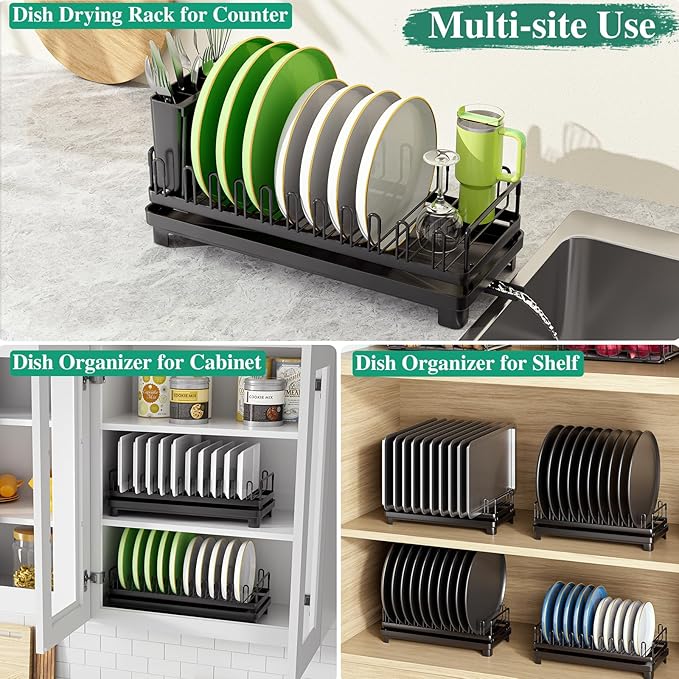 Small Dish Drying Rack for Kitchen Counter, Dish Drainer Drying Rack - Image 3