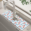 Christmas Snowman with Hat Kitchen Sink Splash Guard Mat Absorbent Fast Drying by Unknown