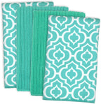 DII Cleaning Collection Multi-Purpose Microfiber, Teal Lattice, Dishtowel Set by DII