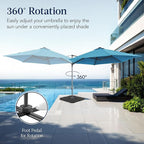 Best Choice Products 10ft Offset Cantilever Hanging Market Patio Umbrella, Smooth 360° Rotation, 8 Sturdy Ribs, Easy Adjustment - Sky Blue - Image 3