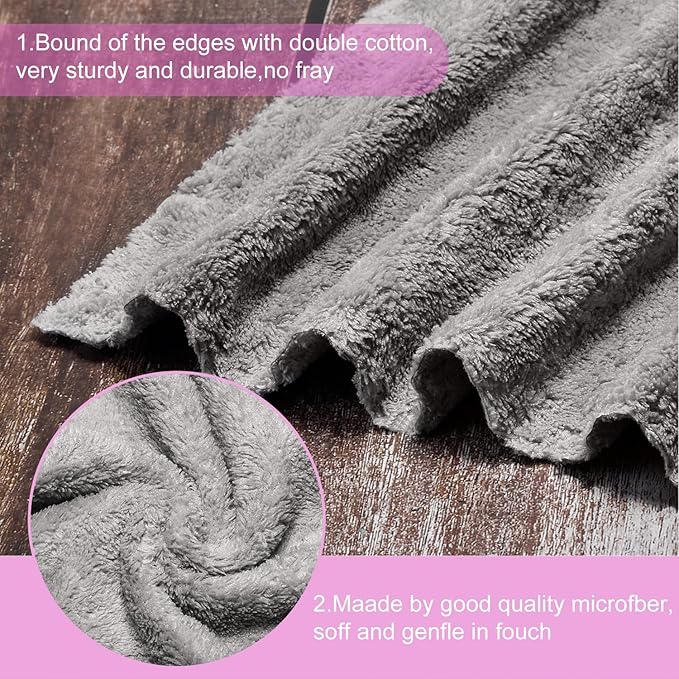 Syhood 12 Pieces Face Wash Cloth 12 x 12 in Makeup Remover Cloths Towel Coral - Image 4