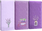 Lavender Floral Hand Towels Farmhouse Purple Lavender Bathroom Decor 14x29 Inch by Tingjoo