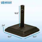 US Weight 26 Pound Umbrella Base - Cast Stone Outdoor Umbrella Stand - for Use with Umbrella Poles 1.3" to 1.8" - Designed to be Used with Patio Table - Bronze - Image 2