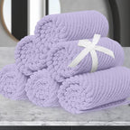 Washcloths for Showering, Thick Cotton Washcloths for Face, Lavender Face Towel by VOOVAMOVAS