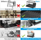 Dish Drying Rack, 2 Tier Large Dish Drying Rack - Image 3